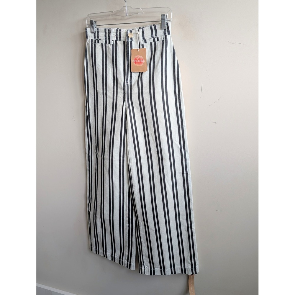 Reformation Logan Ultra High Rise Wide Leg‎ Jeans Black White NWT - Picture 6 of 13